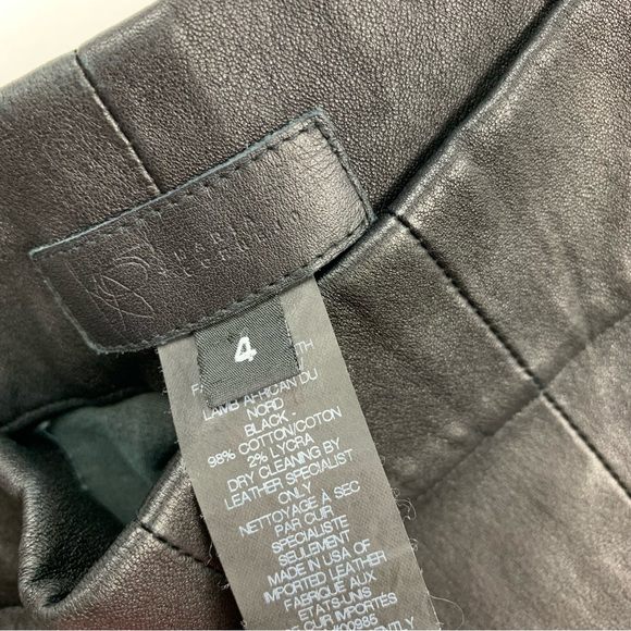 ZERO + Maria Cornejo Black Leather One Seam Stretch Leather Pants Sz 4 - Picture 7 of 12